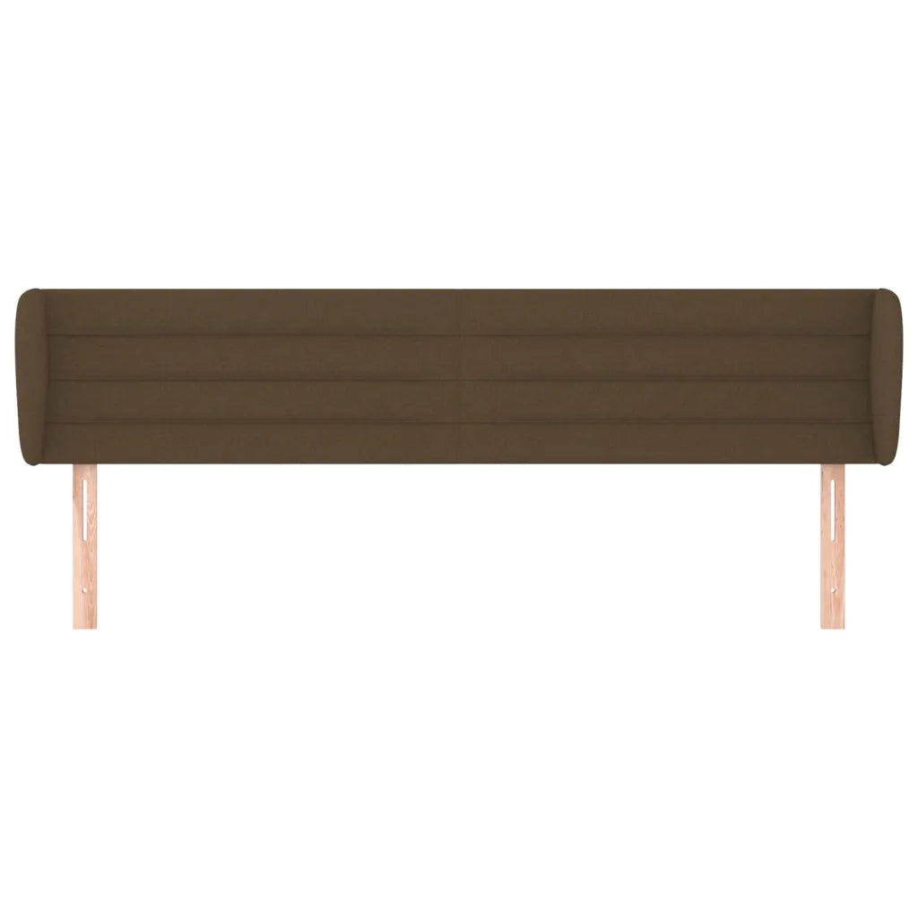Testiera ad Orecchio-Testata con Orecchie Marrone Scuro 163x23x78/88 cm in Tessuto 161684