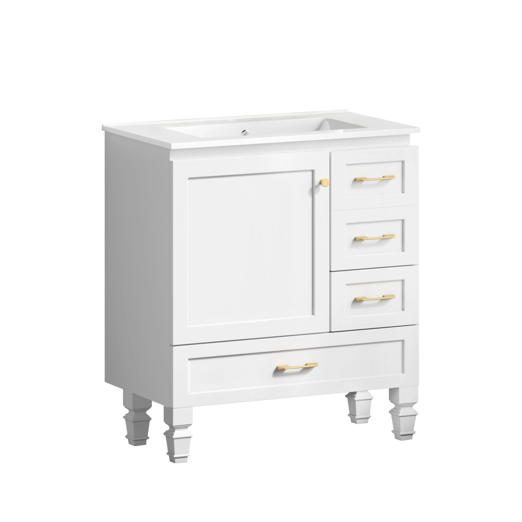Armadietto da Bagno con Cassetti ¨C MINIMAL ¨C Bianco, 75 cm