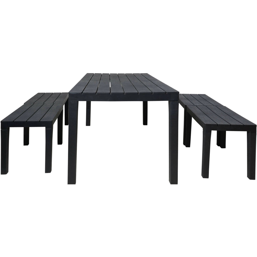 Salottino Outdoor Asta, set Salotto da Esterno 4 Posti Made in Italy, Nero Antracite