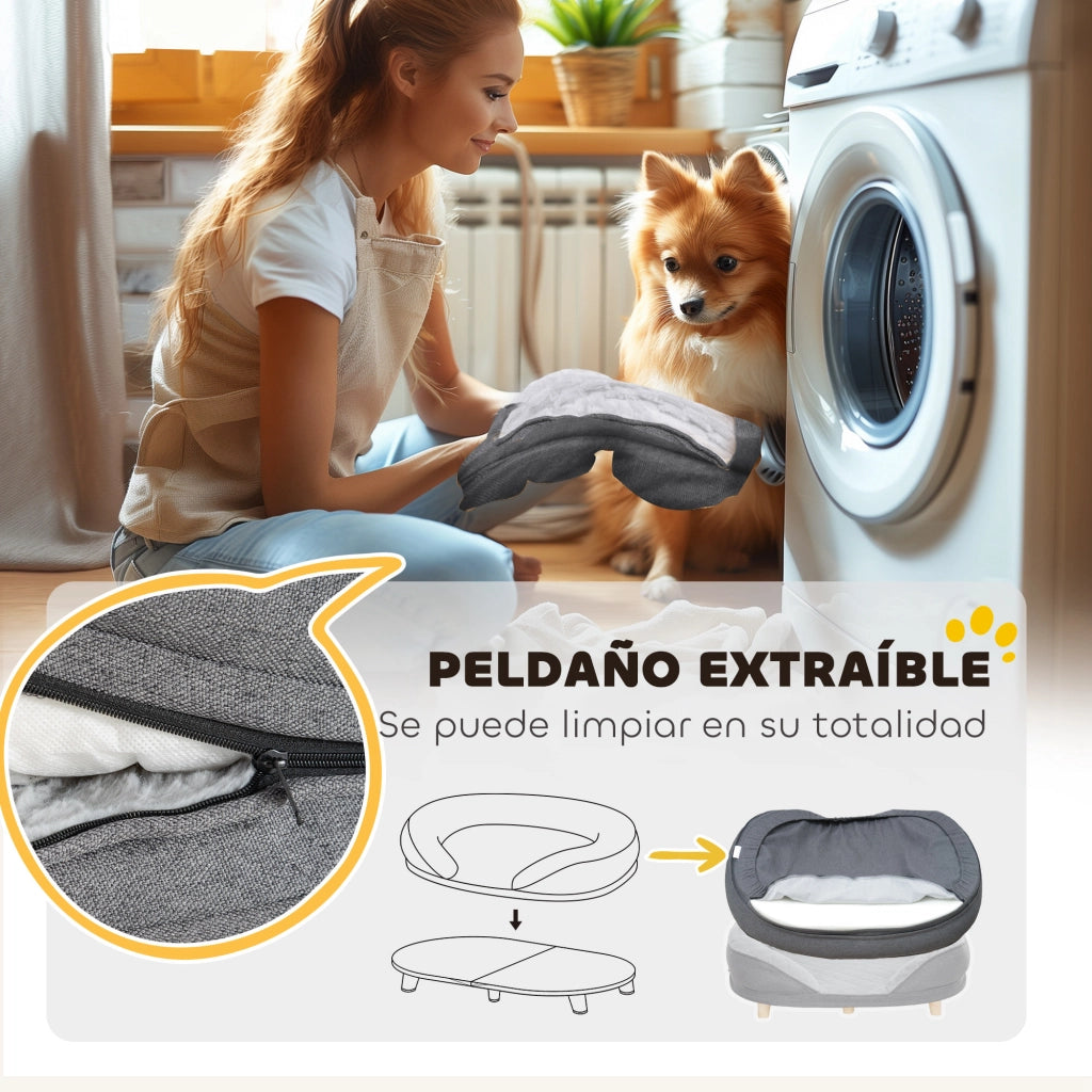 Divano per animali domestici ¨C zephmum ¨C Grigio 90x78x25 cm