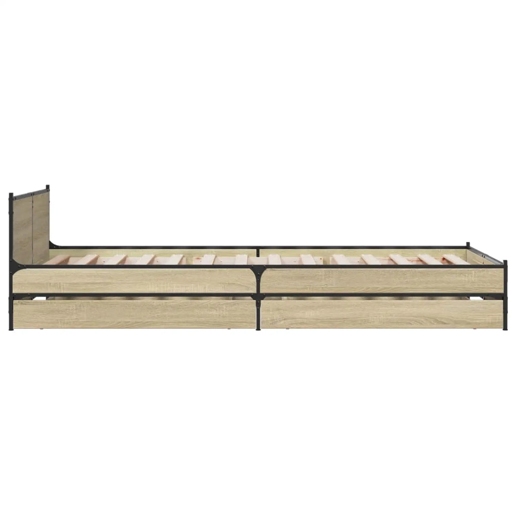 Struttura letto con testata con ruota Rovere Sonoma 80 x 200 cm 3429693