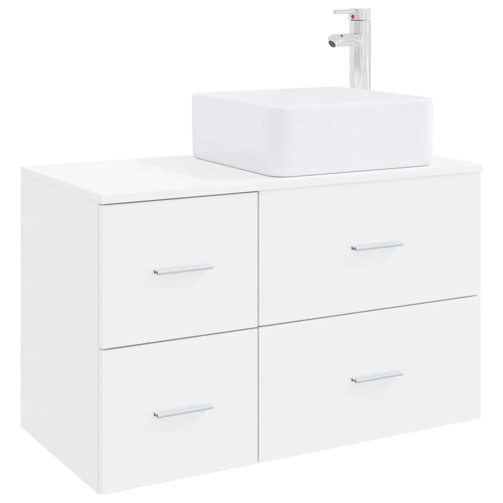Set di mobili per il bagno 2 pz Bianco Legno ingegnerizzato 3403960