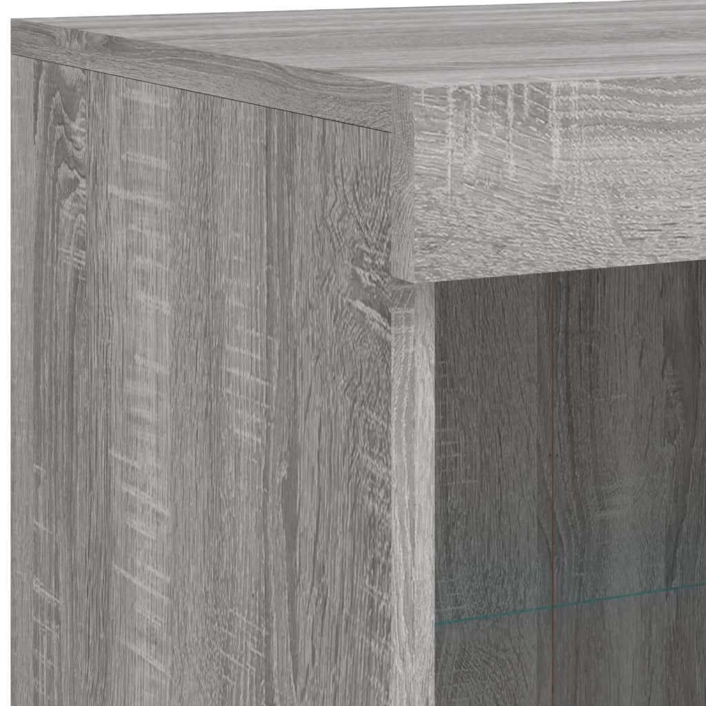 Buffet credenza cassettiera armadio mobile contenitore organizer per cucina soggiorno salotto con luci LED Sonoma 81 x 37 x 100 cm grigio 02_0030083