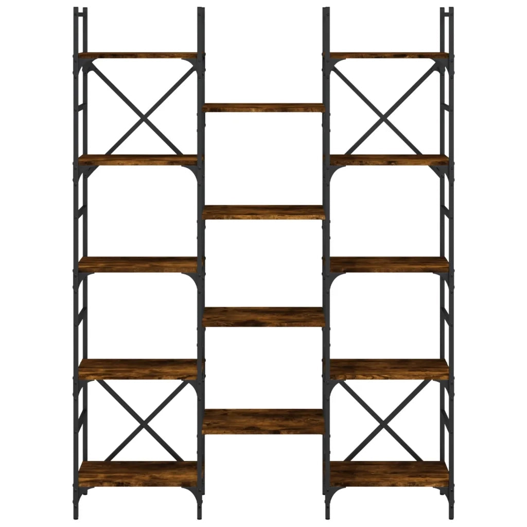 Libreria Rovere Fumo 127,5x28,5x172,5 cm in Legno Multistrato