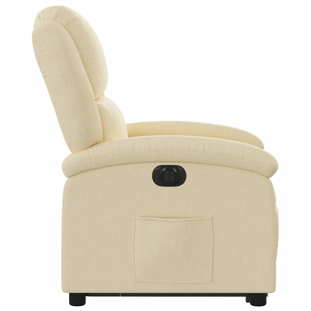 Poltrona Alzapersona Reclinabile Elettrica Crema in Tessuto 3204197