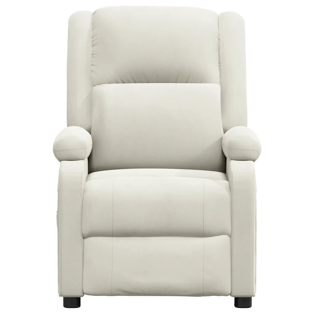 Poltrona Massaggiante Elettrica Crema in Velluto 3098413