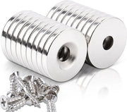 18 magneti di neodimio con foro 20x3 mm magneti forti magneti con diametro di foro 5 mm piccoli magneti forti per magliette per la cucina la dispensa il frigorifero il tabellone da parete la maglietta per la cucina l'ufficio