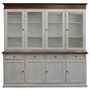 Cristalliera 4 porte shabby legno bianco invecchiato noce 205x42x205 - Mobili 2G