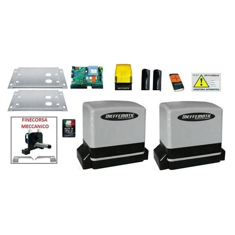 Kit Set 2 Motori Per Doppia Due Anta Automazione Cancello Scorrevole 230V 600Kg