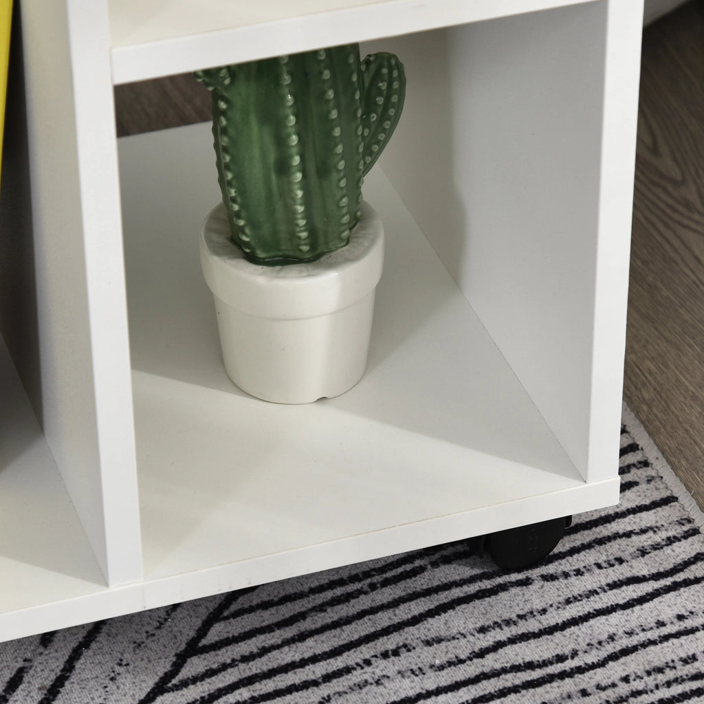 Tavolino da salotto con ruote e ripiani aperti ¨C Zephmum ¨C 45x35x58 cm Bianco