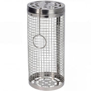 Accessori per BBQ in acciaio inossidabile - cilindrico per verdure/gambette - per grigliate all'aperto - dimensioni 9 x 20 cm - contenitore per griglia