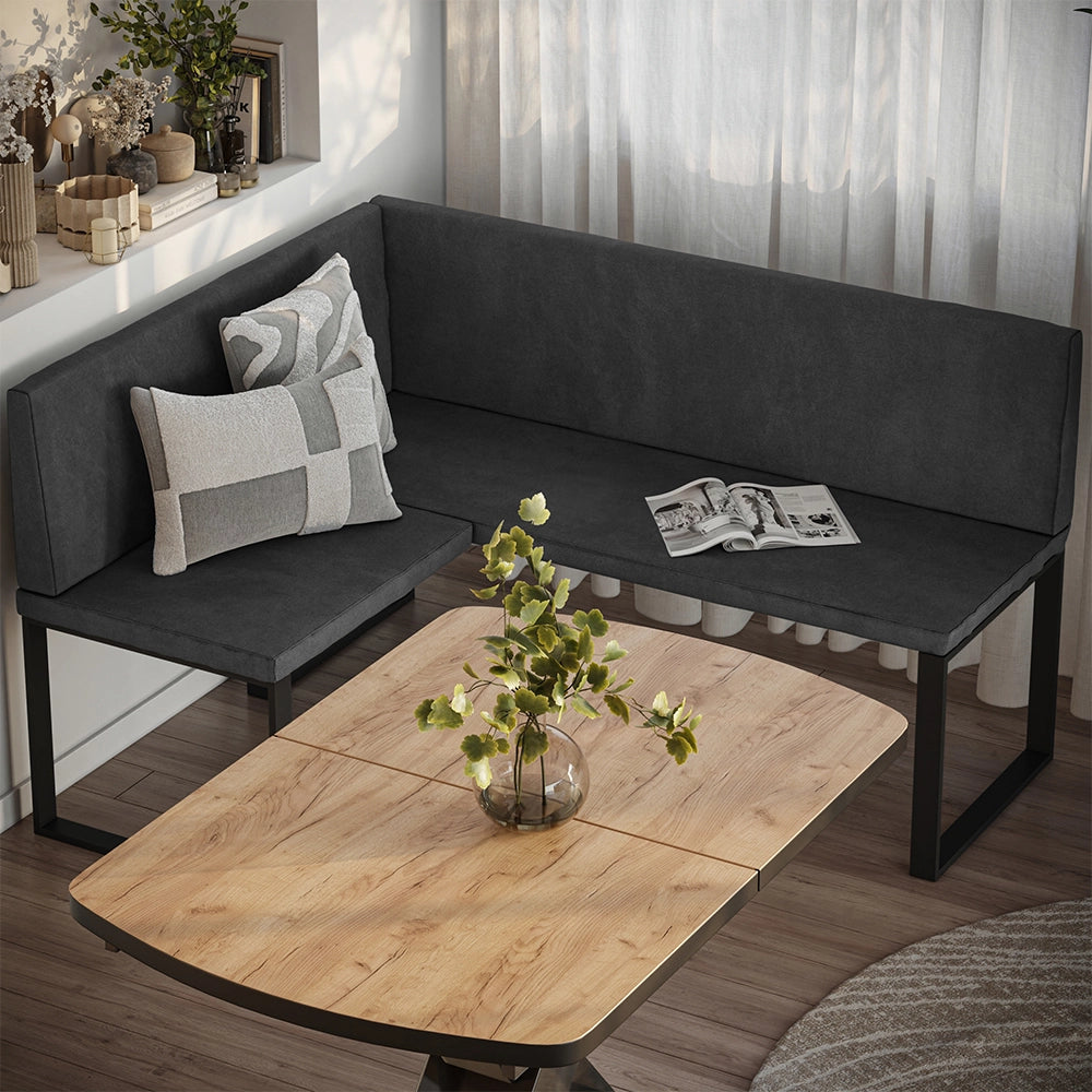 Vicco panca ad angolo Antracite 120 x 150 cm
