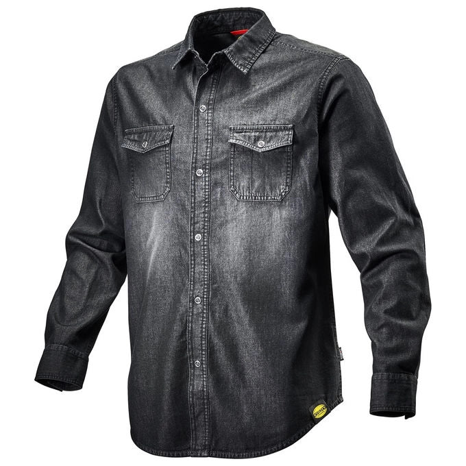 Diadora 702.171663 Diadora Utility Camicia Denim 100% Cotone Stone Washed con Taschini Bottoni a Pressione colore Blu Washing