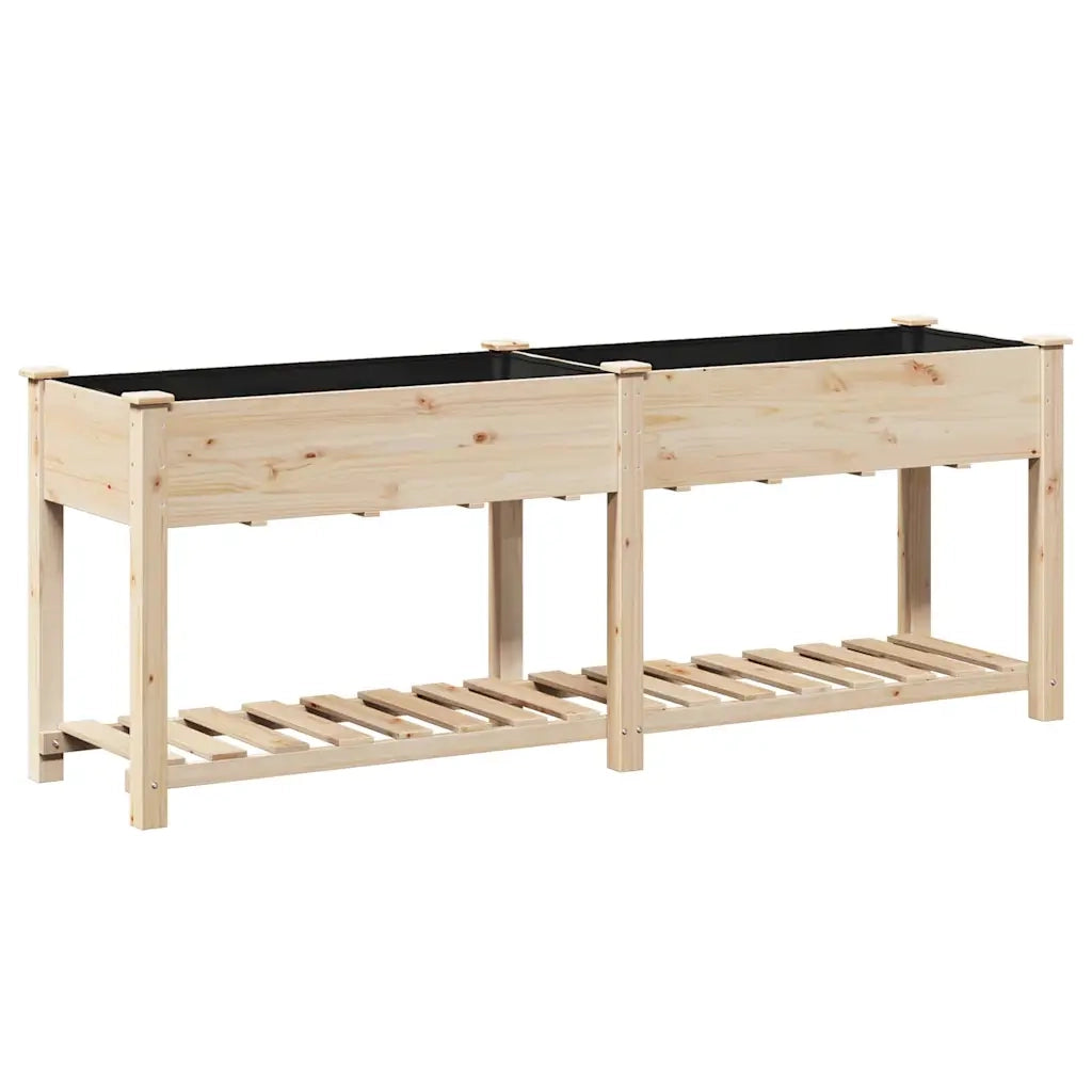 Fioriere | Cassetta per fiori | Vaso da giardino con lo scaffale Beige 203 x 53 x 76,5 cm