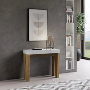 Consolle allungabile 90x40/196 cm Spimbo Mix Small piano bianco frassino - struttura quercia natura