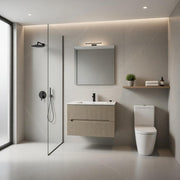 Composizione mobile bagno sospeso con cassetti cm 90 cannettato mod. STICK - Tortora Opaco