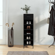 Scarpiera Nera 30x35x105 cm in Legno Multistrato