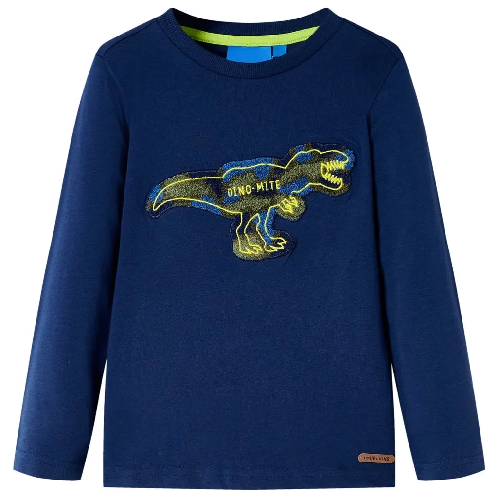 Maglietta da Bambino a Maniche Lunghe Blu Marino 128