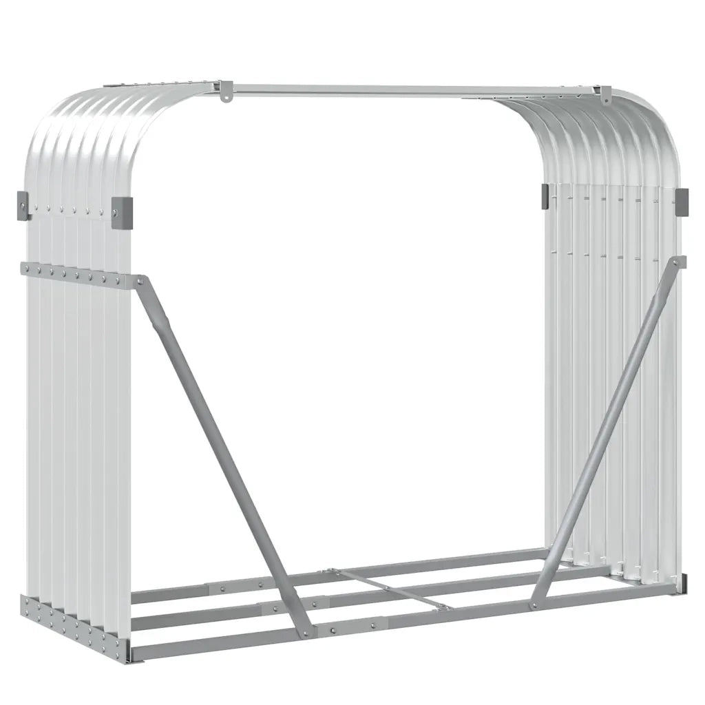 Portaceppi Argento 120x45x100 cm in Acciaio Zincato