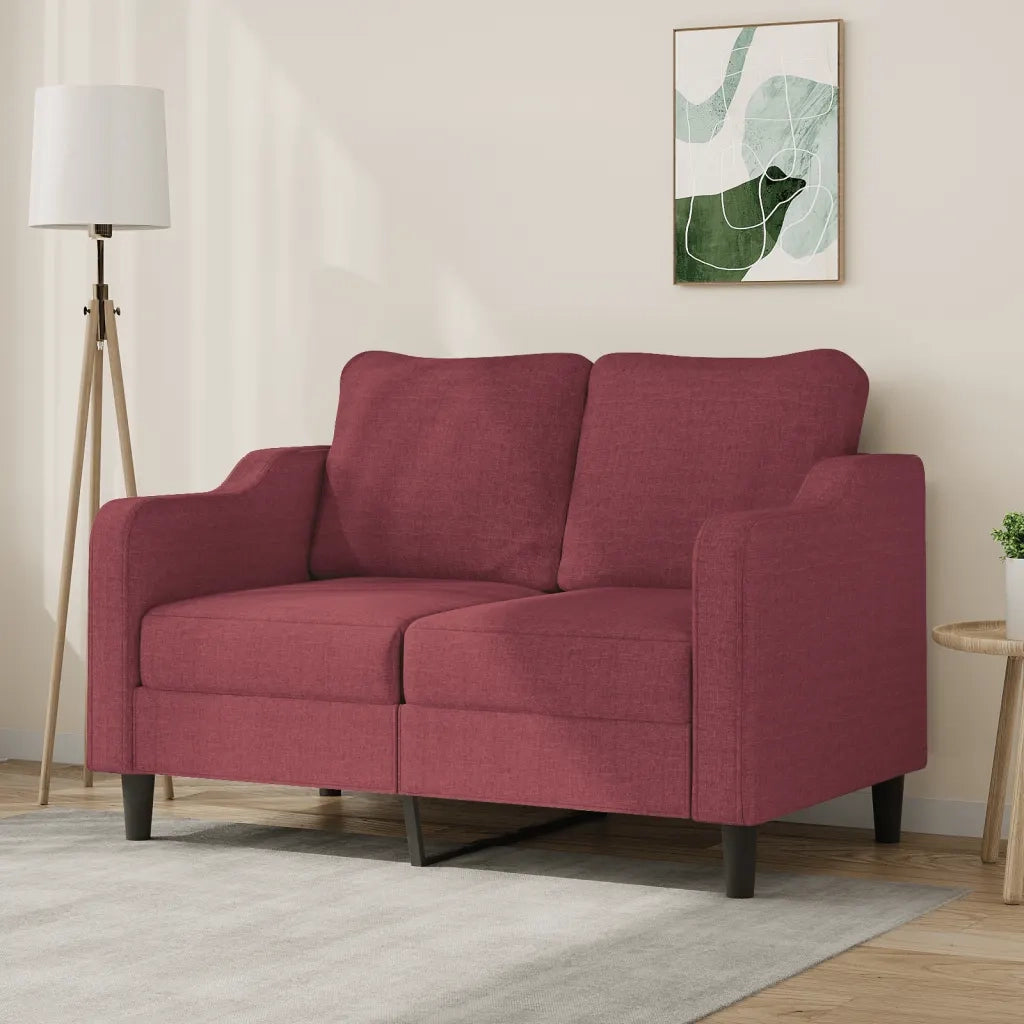 Divano a 2 Posti-Sofa 2 Posti Rosso Vino 120 cm in Tessuto 381808