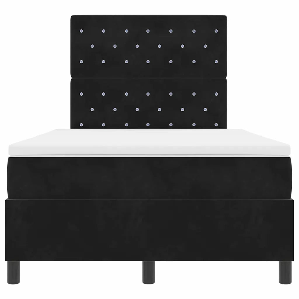 Letto a molle con materasso Nero 120 x 200 cm Velluto 3339760