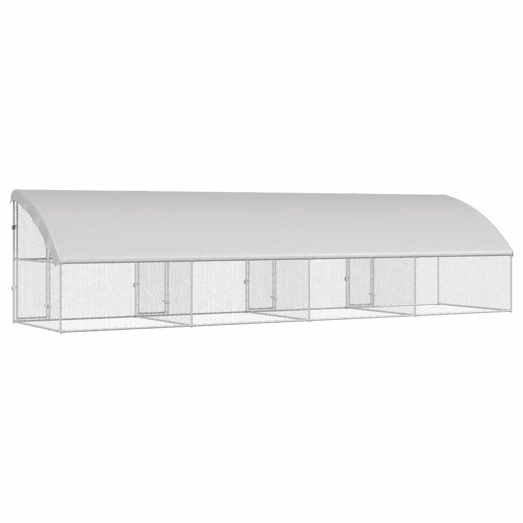 Gabbia per polli 4 pcs Argento 800 x 200 x 198,5 cm