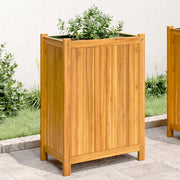 Fioriera Giardino con Rivestimento 54x31x75 cm Massello Acacia 366433
