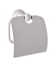 Porta carta igienica retrò MORAVA in ottone bianco 13,65x 7,85 x14,55 cm