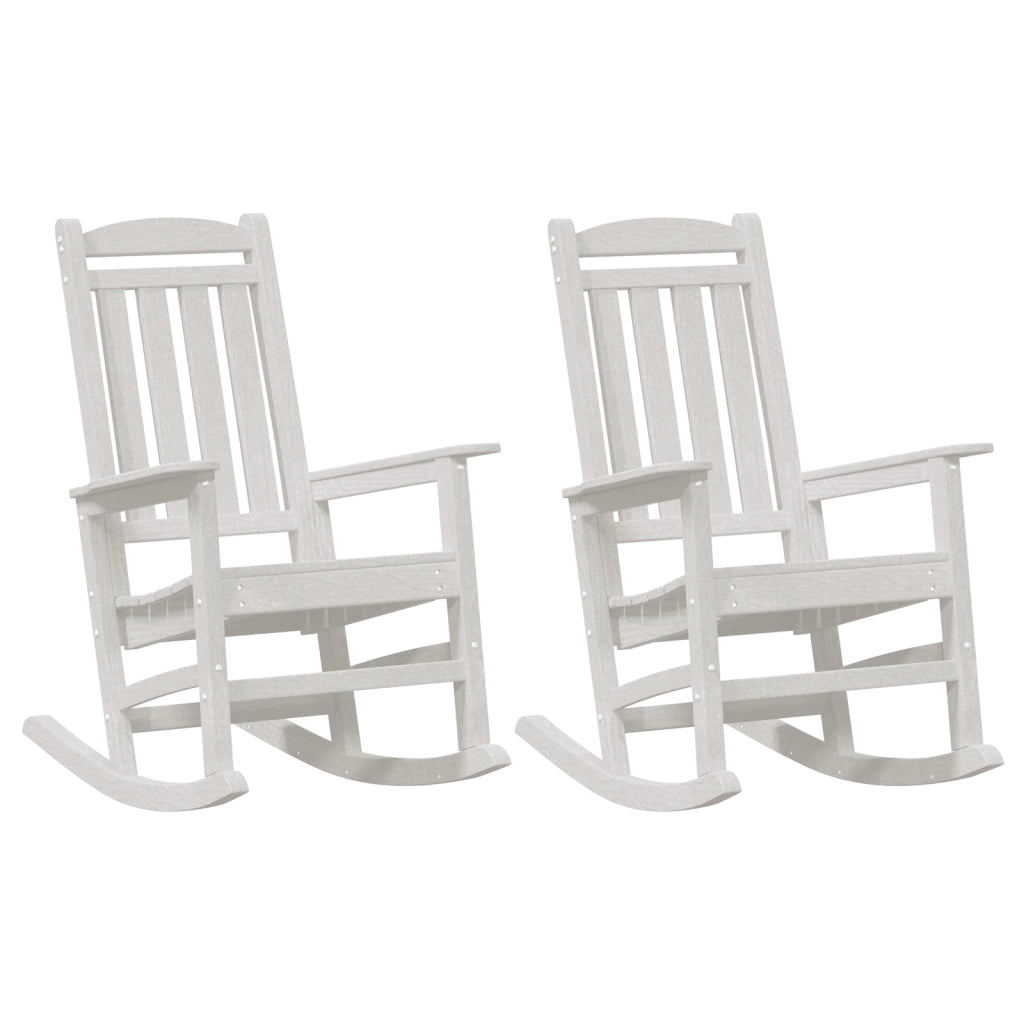 Sedia a dondolo da giardino  2 pcs Bianco 70x92x107.5 cm HDPE