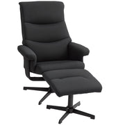 Poltrona girevole con poggiapiedi, dondolo, velluto, nero ¨C zephmum ¨C 150 kg