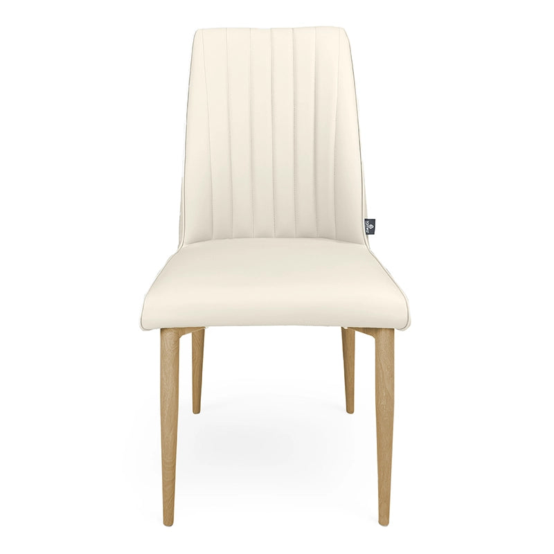 Sedia da pranzo imbottita in ecopelle beige – Francine (2 Pz.) - SD11FRPM
