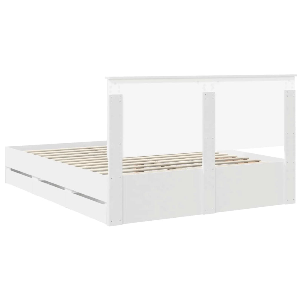 Struttura del letto-Giroletto-Rete del Letto Bianco 160 x 200 cm Legno Ingegnerizzato 103406