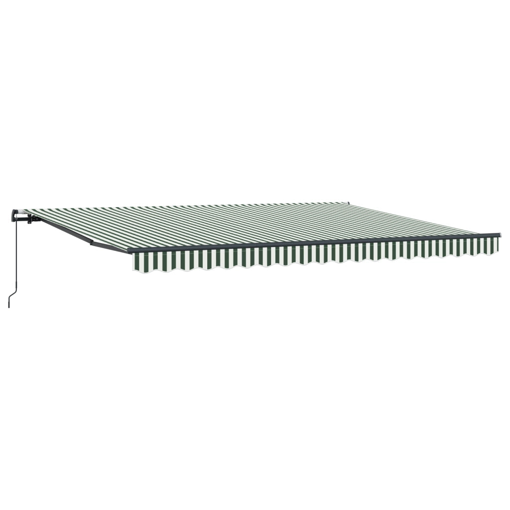 Tenda Retrattile Manuale  Verde e Bianco 450x300 cm