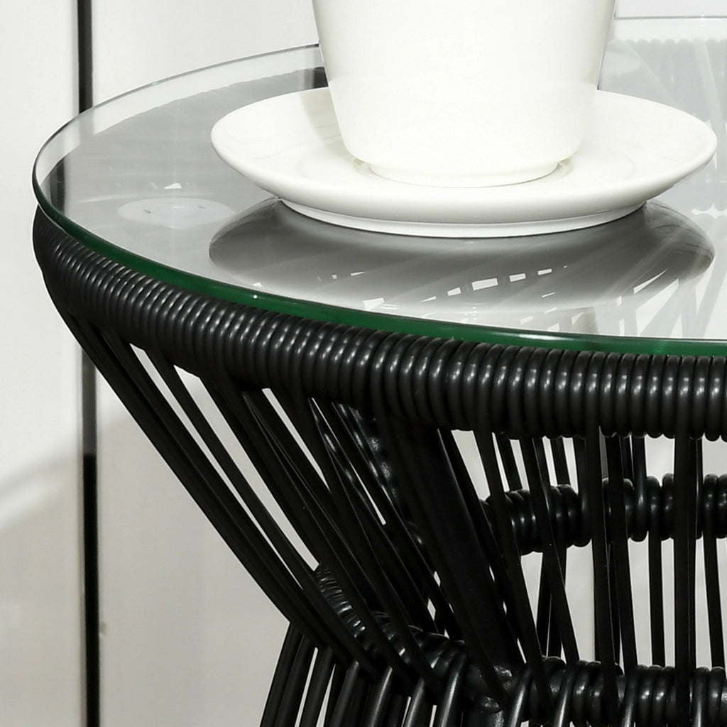 Tavolino da giardino in PE rattan ¨C zephmum ¨C nero 40x40x42