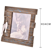 Set 2 Porta Foto Legno con Pesci 32x3x34 cm
