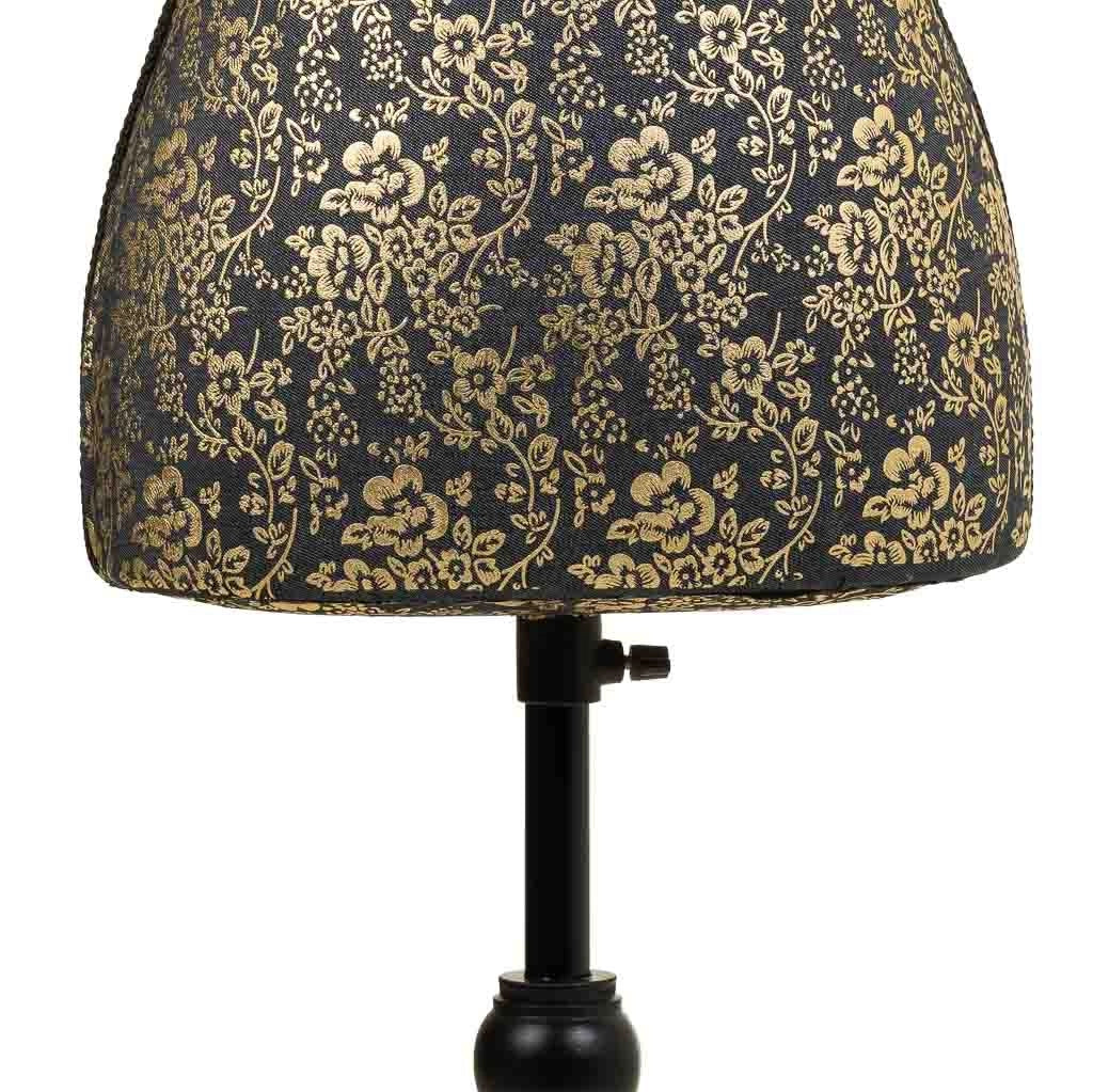 Manichino in legno e schiuma rivestito in tessuto oro 24x37,5x168h