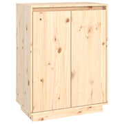 Scarpiera mobiletto portascarpe mobile per ingresso/corridoio/soggiorno 60 x 35 x 80 cm legno massello di pino marrone 02_0021395