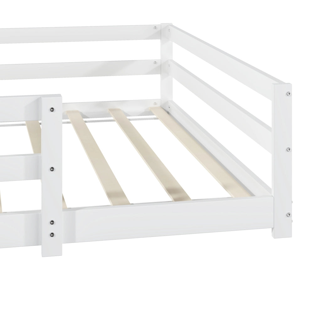 Letto Montessori per bambini 140x200 cm in pino bianco
