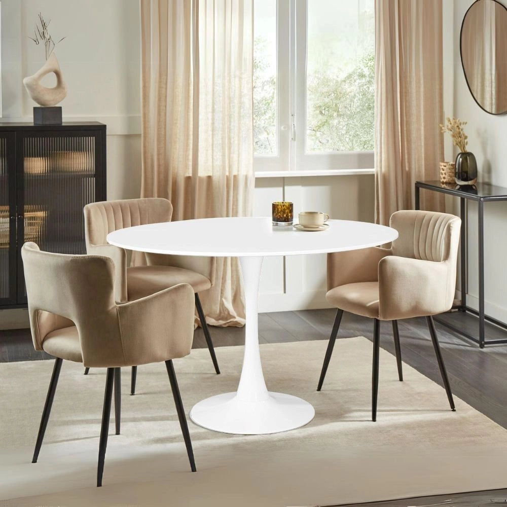 Tavolo rotondo Derek 120x120x73H colore bianco opaco