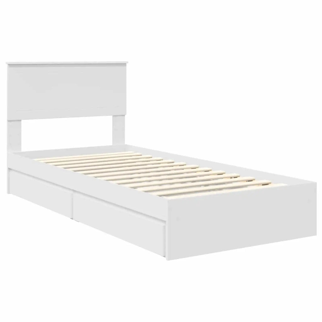 Letto con Contenitore Bianco 90 x 200 cm Legno multistrato 3410833