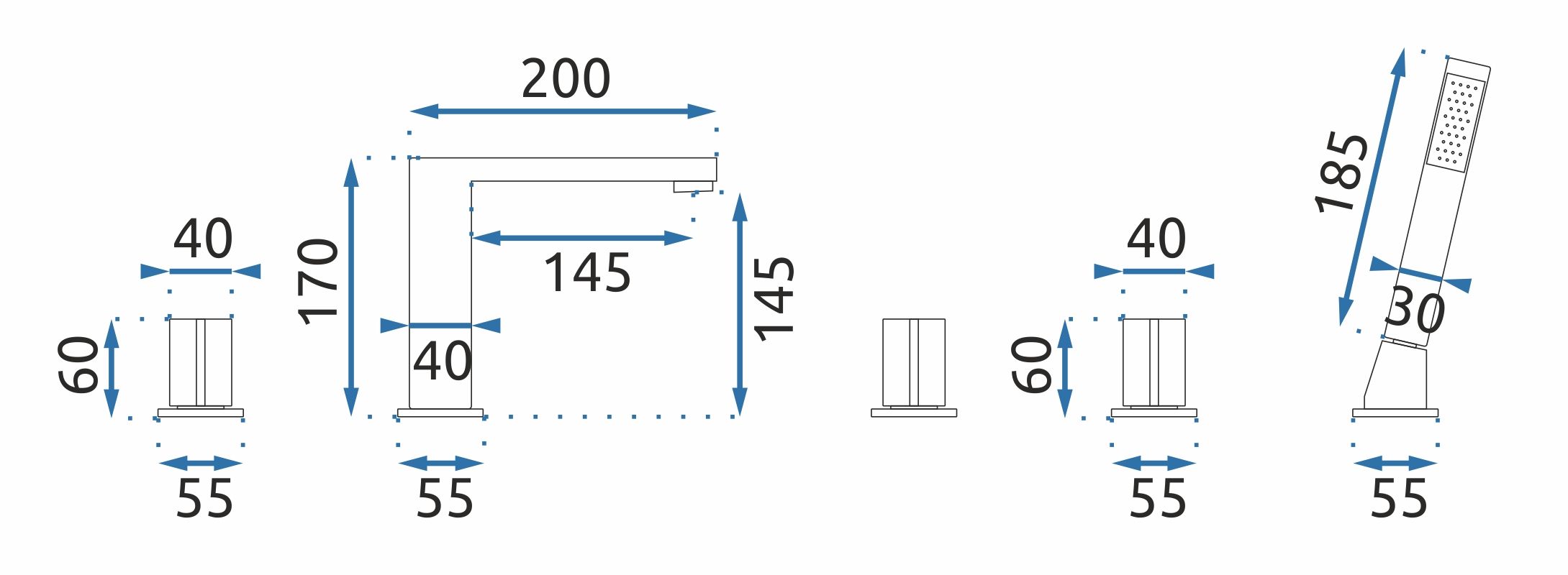 Rubinetto Da Vasca Rea Icon Black Matt