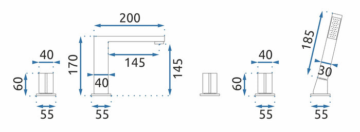 Rubinetto Da Vasca Rea Icon Black Matt