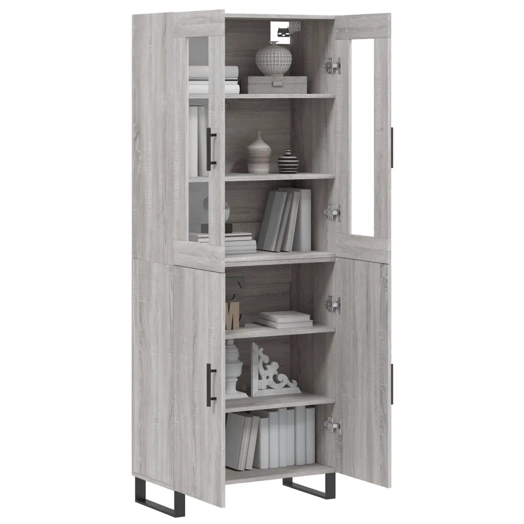 Credenza | Madia | Buffet da pranzo | Armadio da pranzo Grigio Sonoma 69,5x34x180 cm in Legno Multistrato