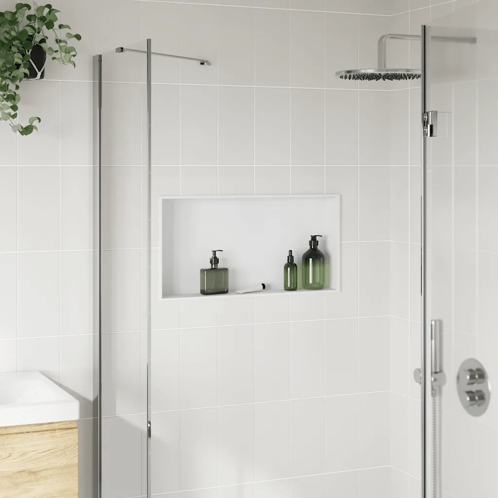 Nicchia per Doccia Bianco Opaco 62x32x9cm in Acciaio Inox CFW5425174
