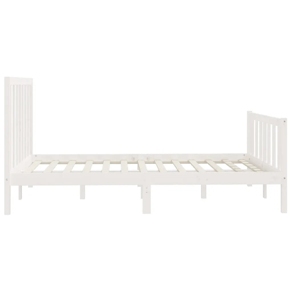 Giroletto-Struttura Letto Bianco in Legno Massello 160x200 cm 779009