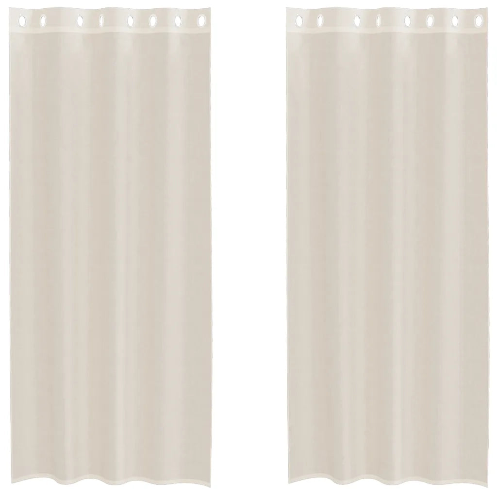 vidaXL Tende in Voile con Occhielli 2 pz Crema 140x225 cm