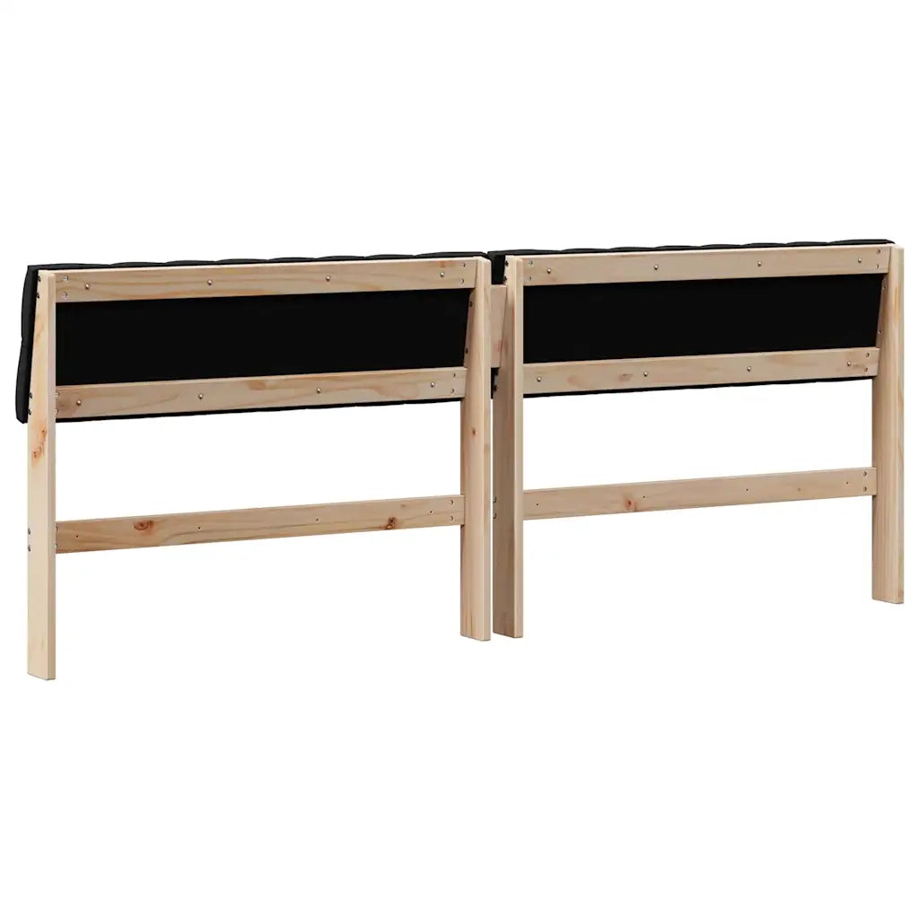 Testiera imbottita-Testiera con Cuscini-Testata Nero 200 cm Pino massello 888939