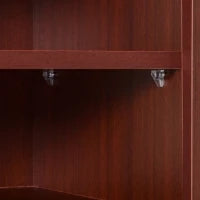 Mobile Porta TV Classico da Soggiorno con 2 ripiani e 2 Armadietti, in MDF e Acciaio Inox, Marrone, 120x39.5x52cm