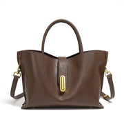 Borsa a tracolla da donna in vera pelle, marrone