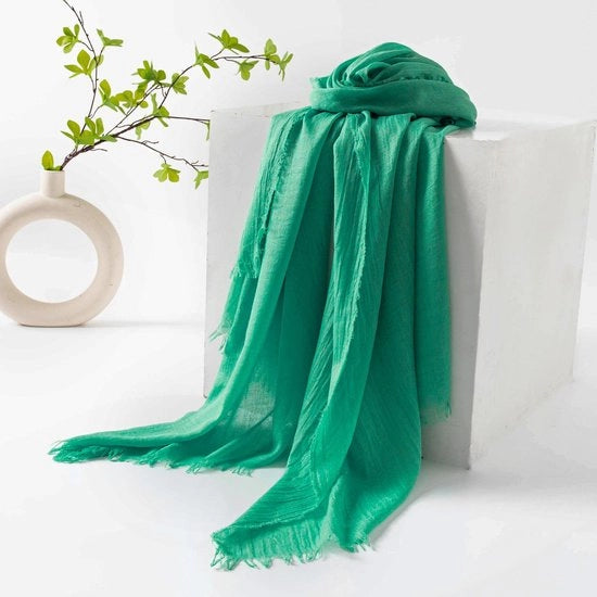 Sjaal per donna, lente e estate, colori lisci, protezione solare, ombrelloni, sjaal donna, foulard, grande lunga sjalet leggero di seta 190*100cm - Verde smeraldo - 74”×39”